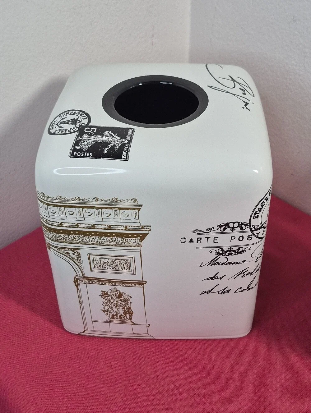 Paris Themed Ceramic Square Tissue Box Cover 5.5